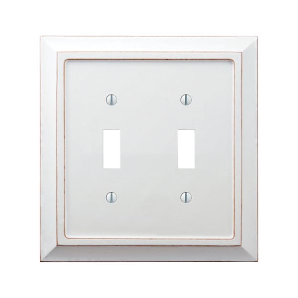 Amerelle Amerelle Savannah White 2 gang Wood Toggle Wall Plate 1 pk 4040TTDW - main